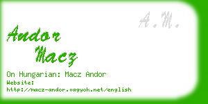 andor macz business card